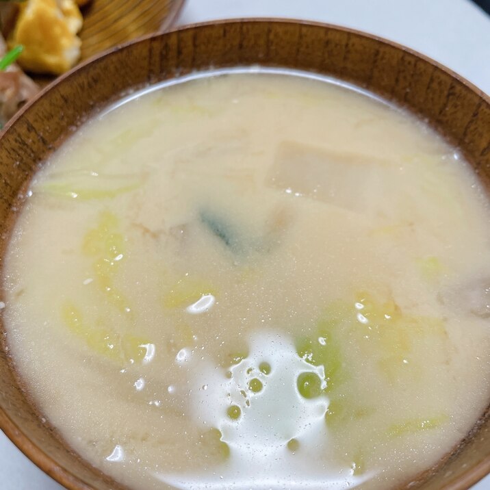 白菜と豆乳の味噌スープ♡